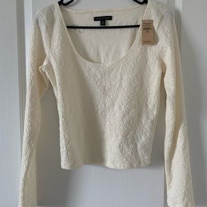 Cream floral crop top